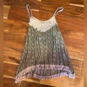 Gimmicks by BKE ombré tank.  Flowy and has beautiful fringe. Great for layering!